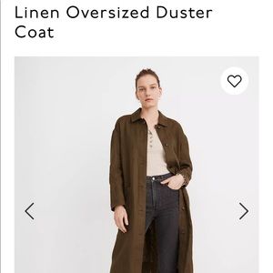 NWT MADEWELL: Linen Oversized Duster Coat